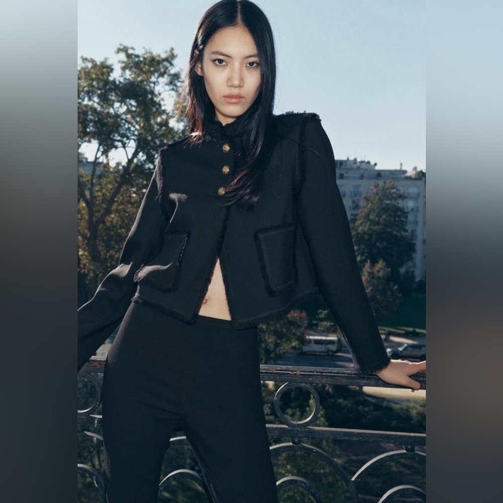 Zara Fringed Crop Jacket